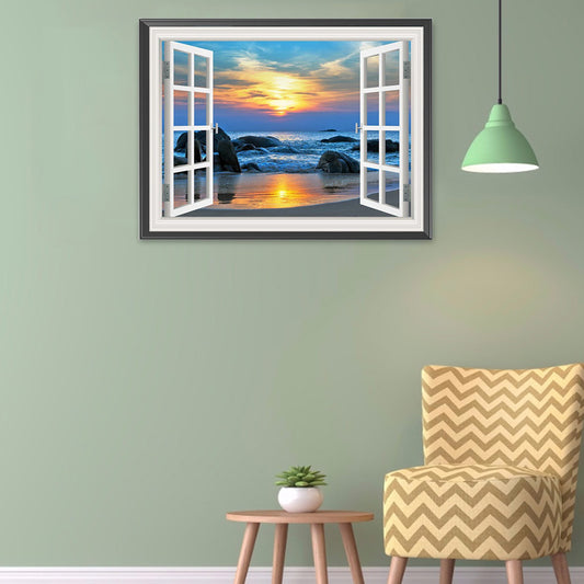 Window Landscape - Full Round Drill Diamond Painting