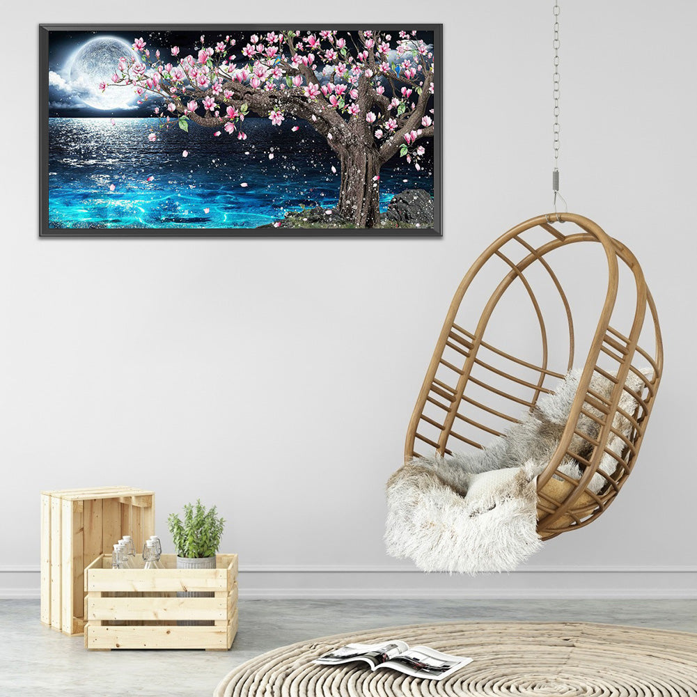 (80*40cm)Moon Peach Blossoms - Full Round Drill Diamond Painting