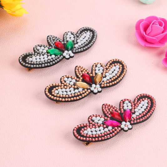 3pcs Butterfly Rhinestone Hair Clip DIY Crystal Bowknot Barrettes (Style 2)
