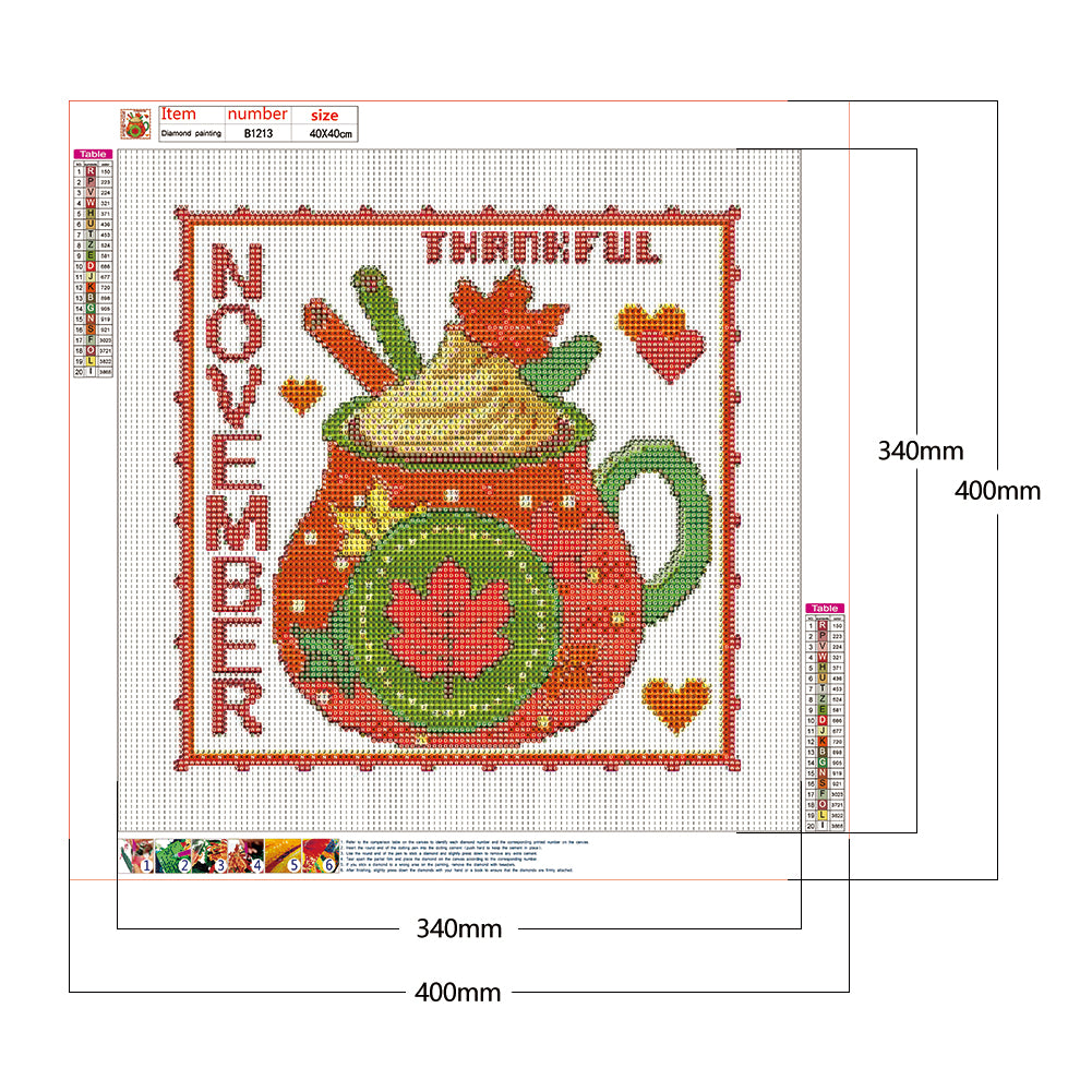 (40*40cm)Month Dessert Cup - Full Round Drill Diamond Painting
