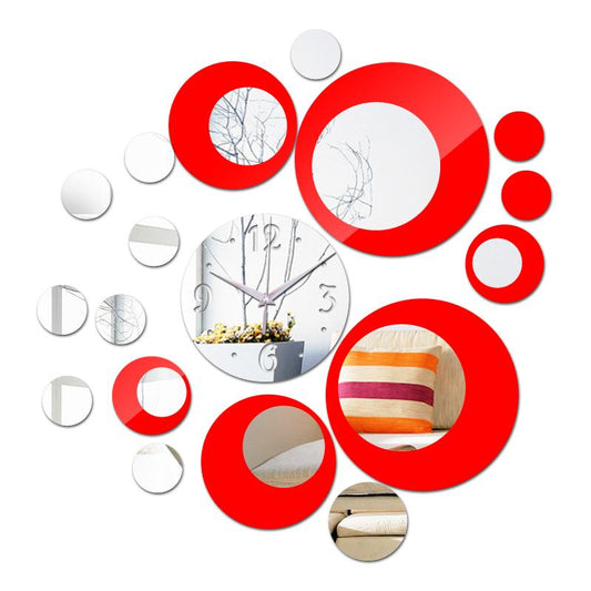 new hot wall sticker  home decor acrylic modern style Center furniture mirror surface stickers quartz clocks art