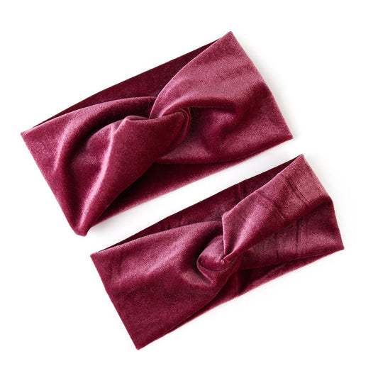 2Pc/Set Fashion Mom &amp; Kids Turban Mom And Me Bow Matching Headband Mom Daughter Elastic Knot Headbands Velvet Hair Accessories