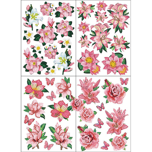 4pcs Diamond Painting Stickers - Flower