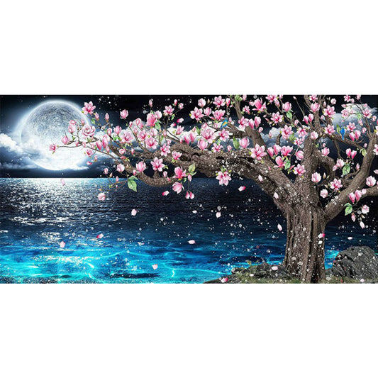 (80*40cm)Moon Peach Blossoms - Full Round Drill Diamond Painting