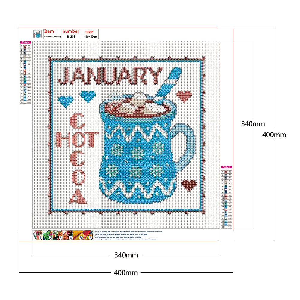 (40*40cm)Month Dessert Cup - Full Round Drill Diamond Painting