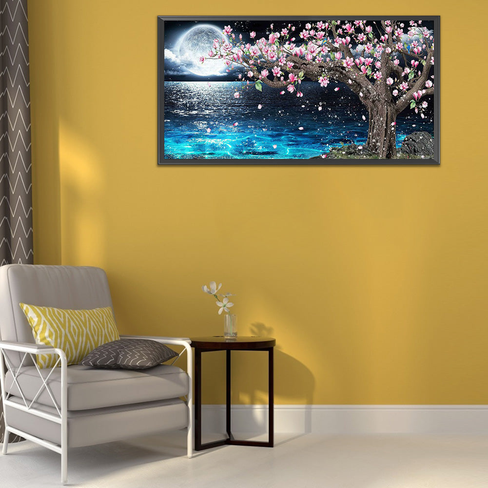 (80*40cm)Moon Peach Blossoms - Full Round Drill Diamond Painting