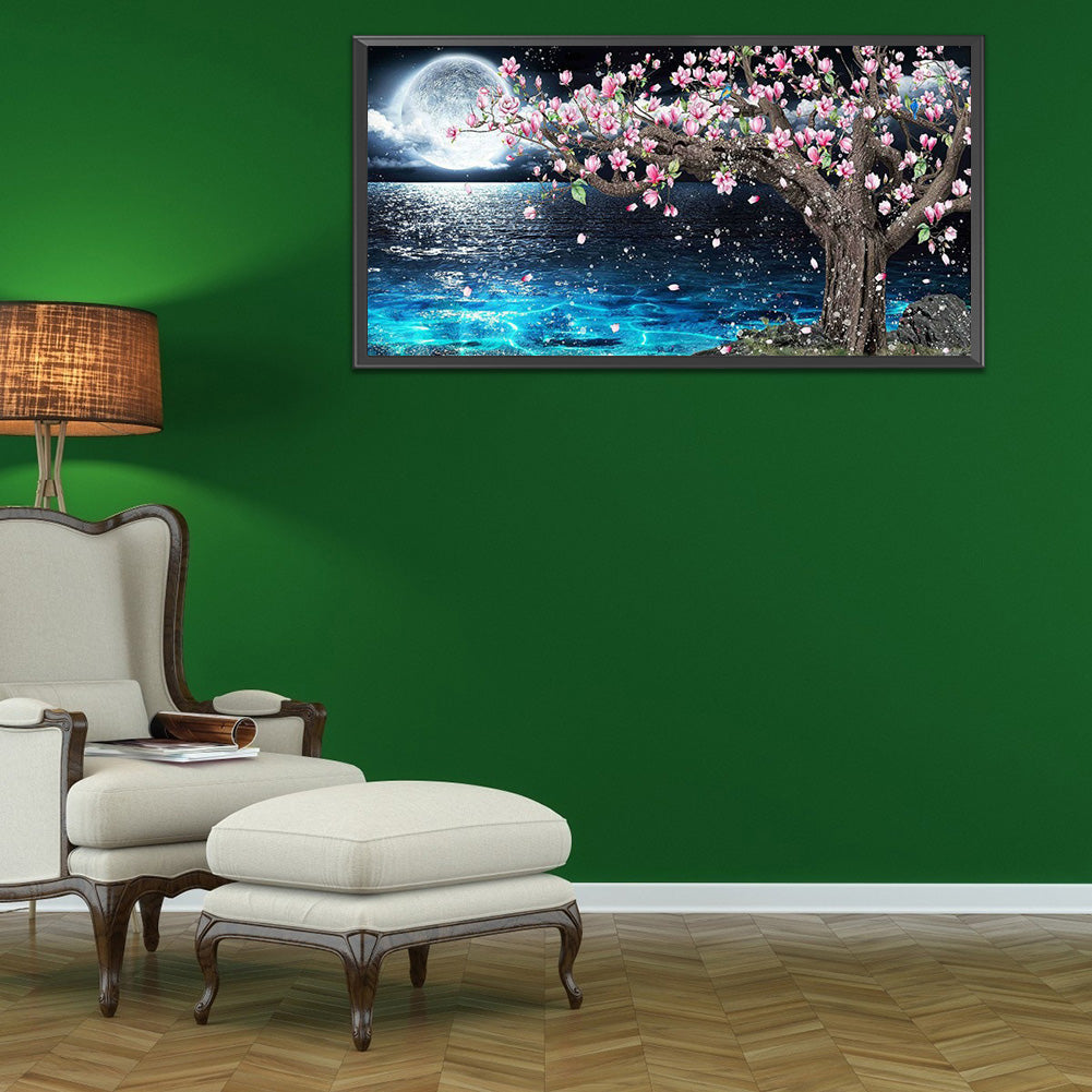 (80*40cm)Moon Peach Blossoms - Full Round Drill Diamond Painting