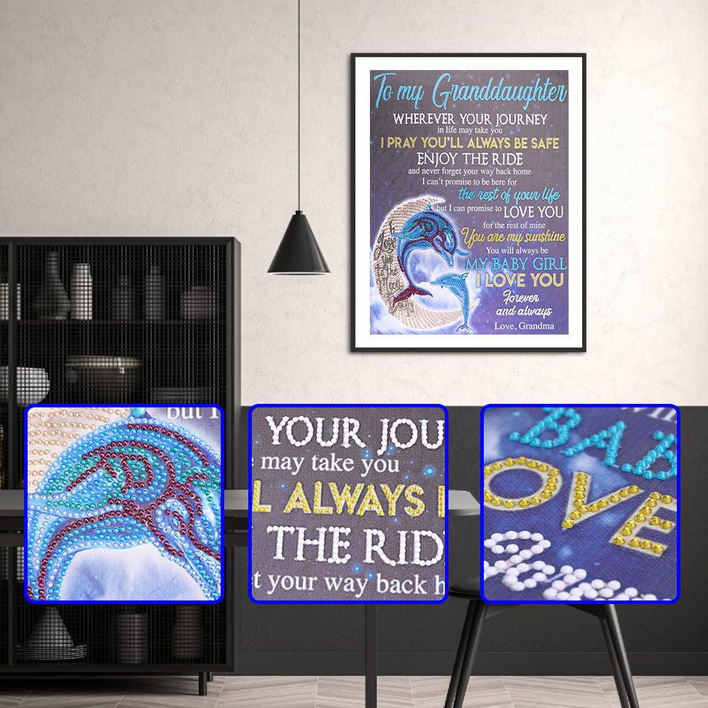 (40*50cm)English Letters - Crystal Rhinestone Diamond Painting