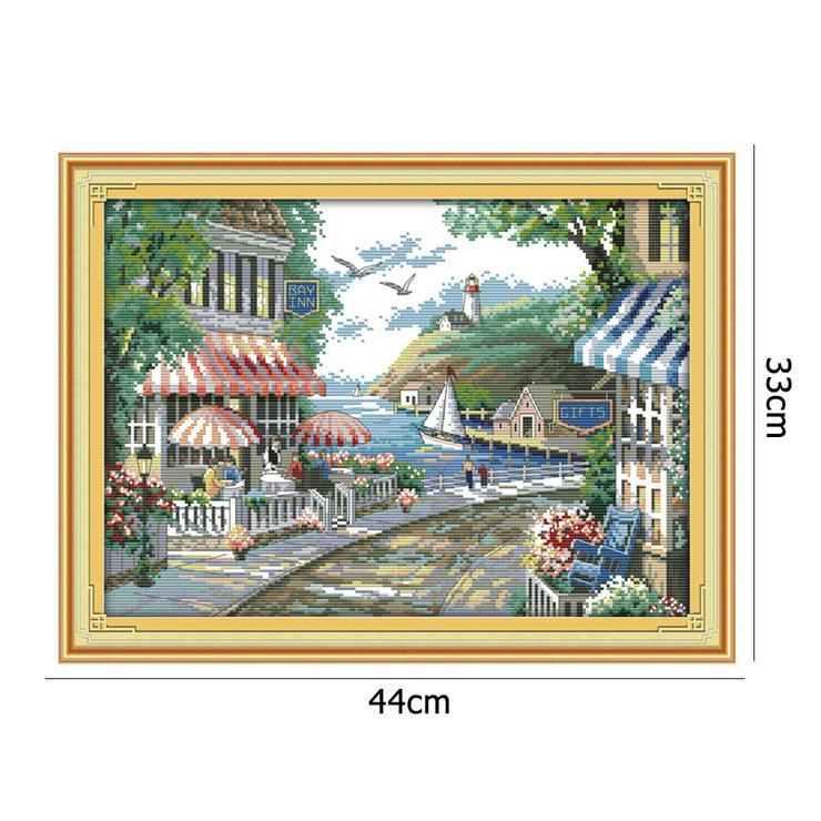 (44*33cm)14ct Stamped Cross Stitch - Seaside