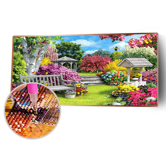 (80*40cm)Garden - Full Round Drill Diamond Painting