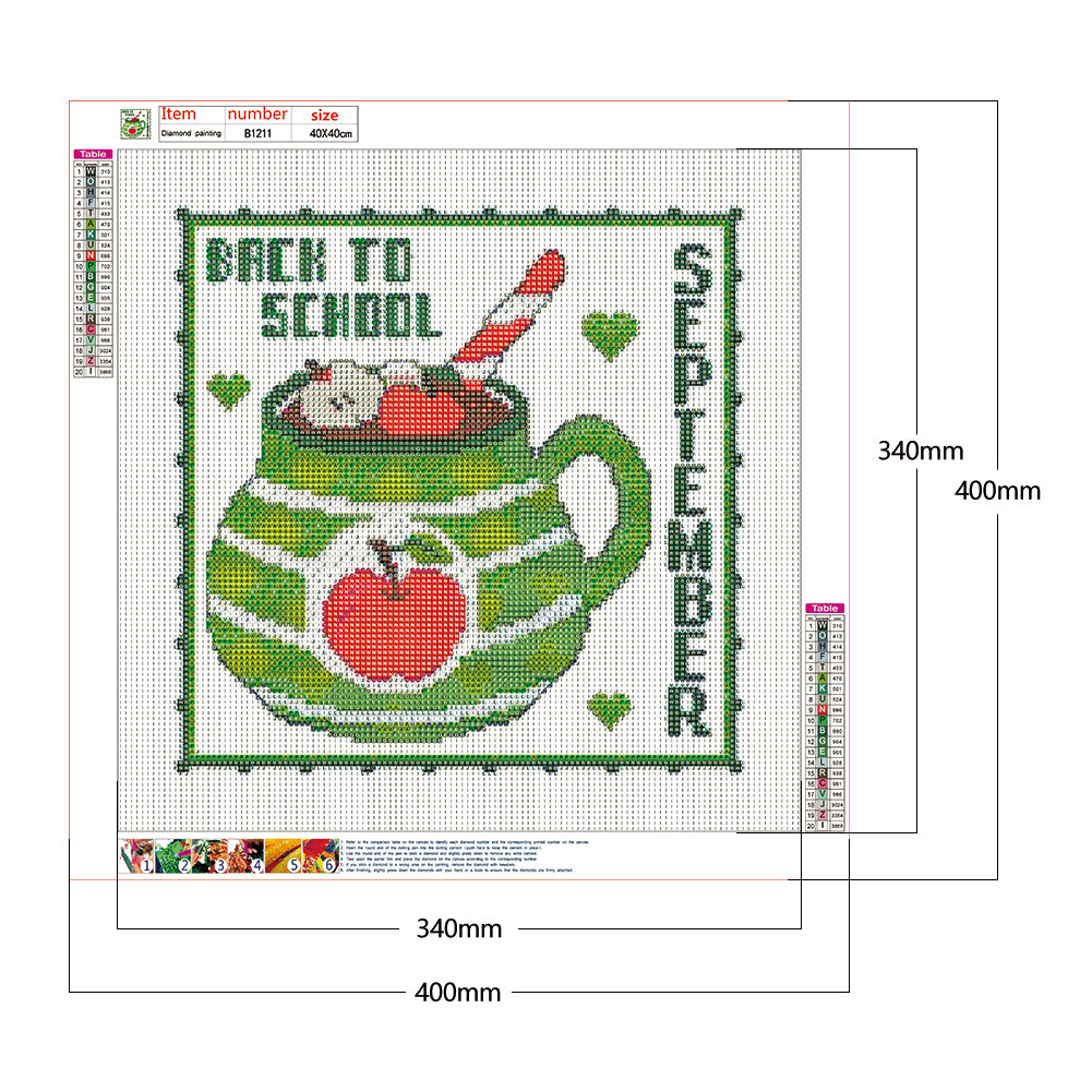 (40*40cm)Month Dessert Cup - Full Round Drill Diamond Painting