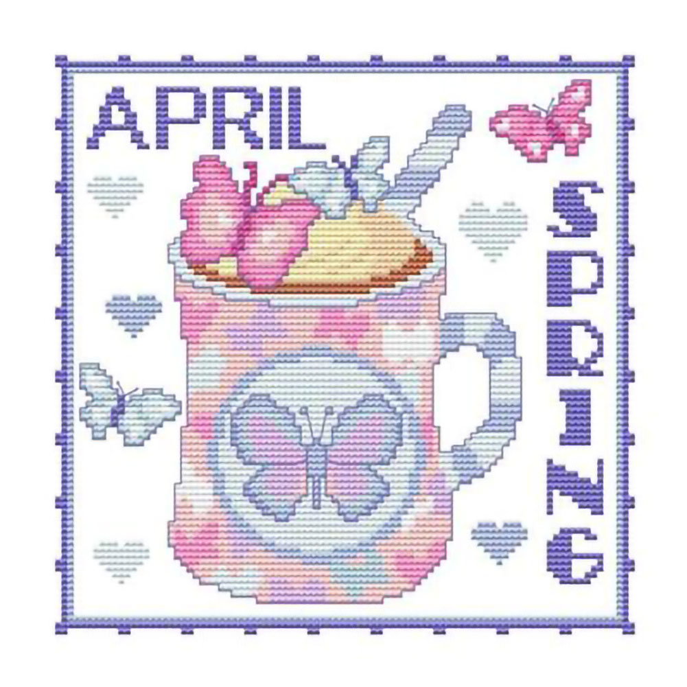 (40*40cm)Month Dessert Cup - Full Round Drill Diamond Painting