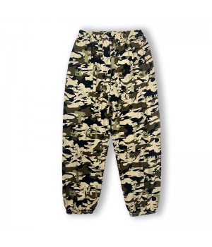 Women's Army Green Camouflage Print Satin Harem Pants Summer Casual Loose Bloomers with Trendy Spring/Summer Thin Design