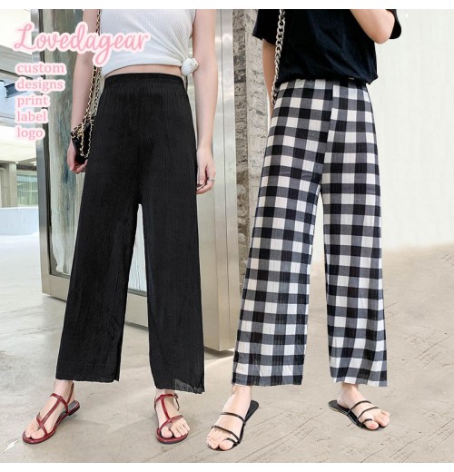 2025 Hot Sale Fashion Summer Trousers Women Positioning Print Yoga Wide Leg Pants Trousers For Women