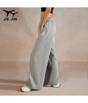 JIEJIN Wholesale Blank Unisex Super Strech 100% Cotton Warm Lightweight Sweatpants Jogger Stacked Pants